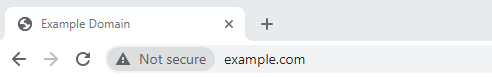 browser URL bar showing as Not Secure because there is no SSL certificate